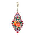 Citrus Tile wooden ornament O637 with gold spiral hook by Green Tree Jewelry