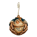O639 — The Potter Holds the Promise wooden Nativity ornament with gold spiral hook