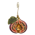 O672 — The Open Fig wooden Nativity ornament with gold spiral hook