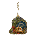 O678 — The Hyssop Bundle wooden Nativity ornament with gold spiral hook