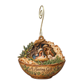 O680 — The Passover Bowl wooden Nativity ornament with gold spiral hook
