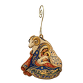 O687 — The Ram's Wool Mantle wooden Nativity ornament with gold spiral hook