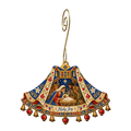 O713 — The Golden Hem wooden Nativity ornament with gold spiral hook