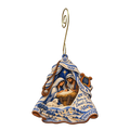 O728 — David's Field Cloak wooden Nativity ornament with gold spiral hook
