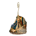 O784 — The Hill Country Steps wooden Nativity ornament with gold spiral hook