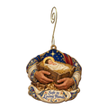 O814 — The Carpenter's Cupped Hands wooden Nativity ornament with gold spiral hook