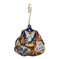 O819 — Flint and the Night Watch wooden Nativity ornament with gold spiral hook