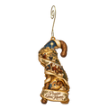 O828 — The Returning Staff wooden Nativity ornament with gold spiral hook