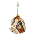 O833 — The Robe of Peace wooden Nativity ornament with gold spiral hook