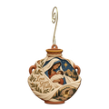 O840 — The Linen-Wrapped Myrrh Jar wooden Nativity ornament with gold spiral hook