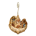O859 — Simeon's Unrolled Promise wooden Nativity ornament with gold spiral hook