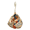O861 — Anna's Prayer Shawl wooden Nativity ornament with gold spiral hook