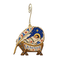 O865 — The Scribe's Rest wooden Nativity ornament with gold spiral hook
