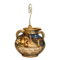 O868 — Light on the Water Jar wooden Nativity ornament with gold spiral hook