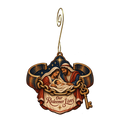 O898 — The Open Bond wooden Nativity ornament with gold spiral hook