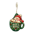 Frosty Needs a Refill Ornament #O907 — full-color wooden ornament