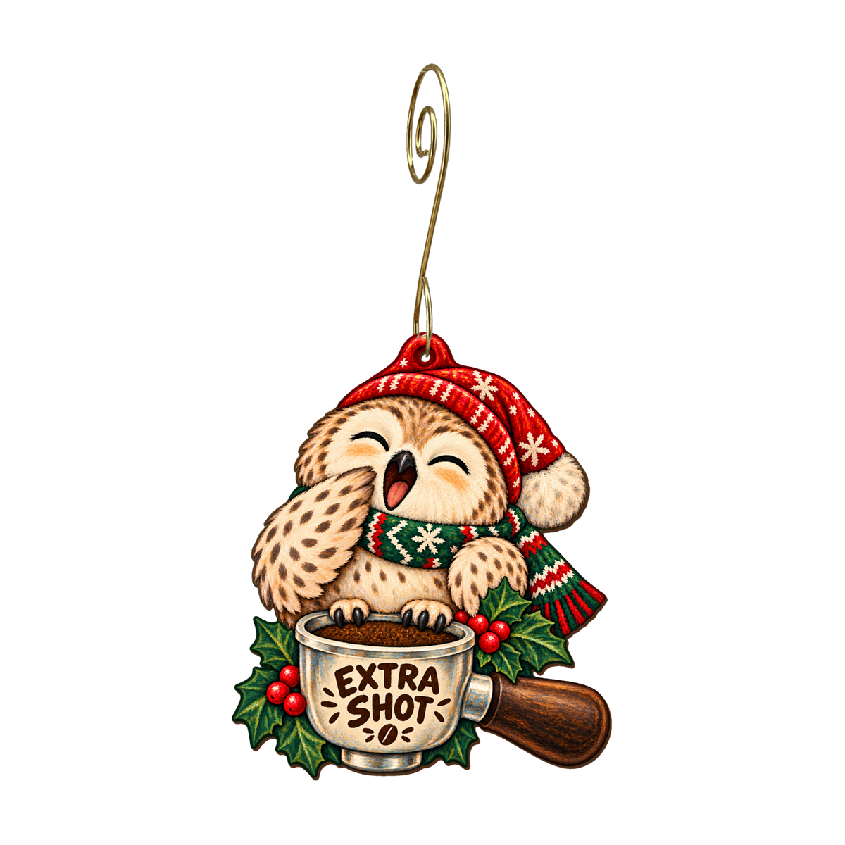 Silent Night, Extra Shot Ornament #O909 — full-color wooden ornament