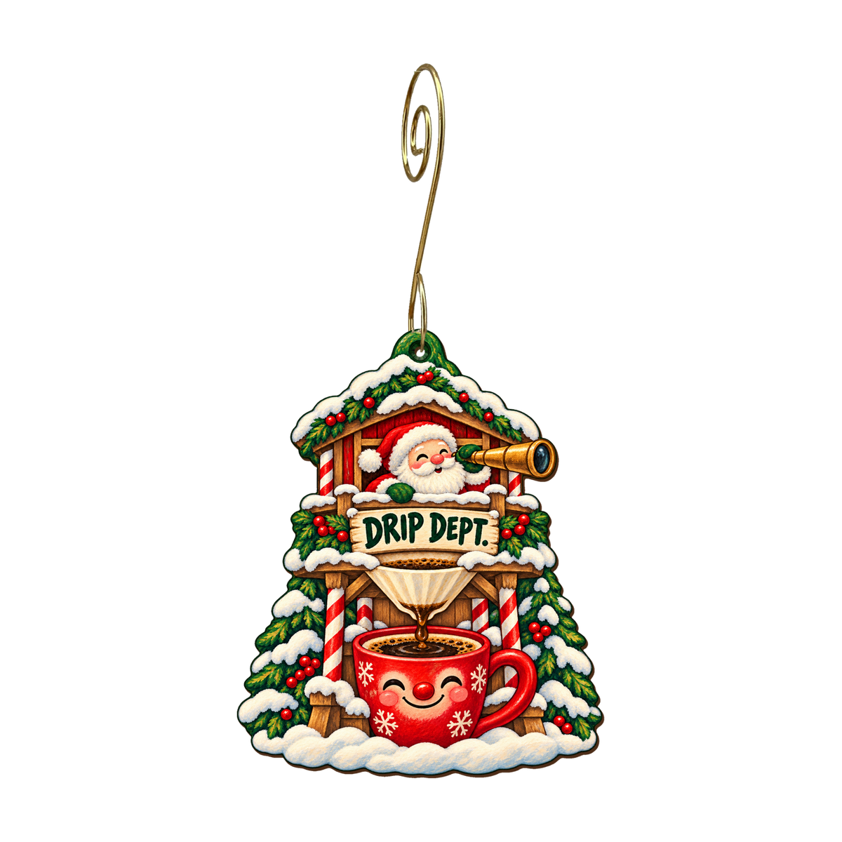 North Pole Drip Department Ornament #O913 — full-color wooden ornament