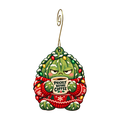 Prickly Before Coffee Ornament #O914 — full-color wooden ornament