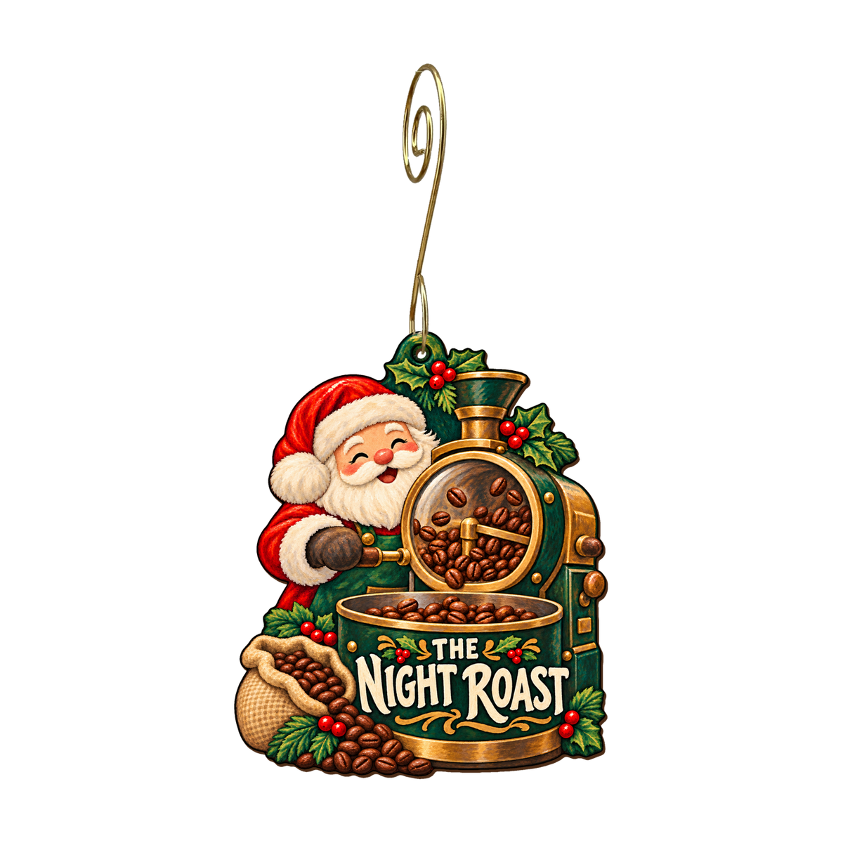 The Roast Before Christmas Ornament #O916 — full-color wooden ornament