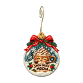 Mocha Snow Globe Ornament #O920 — full-color wooden ornament