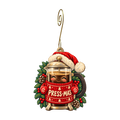 Merry French Press-mas Ornament #O922 — full-color wooden ornament