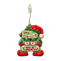 Elf-Sized Espresso Machine Ornament #O923 — full-color wooden ornament