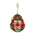 Mistletoe Mocha Kiss Ornament #O924 — full-color wooden ornament