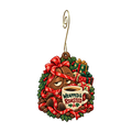 Bean There, Wrapped That Ornament #O925 — full-color wooden ornament