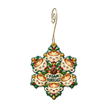 Latte Snowflake Lab Ornament #O933 — full-color wooden ornament