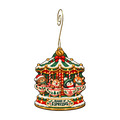 Caffeine Carousel Ornament #O935 — full-color wooden ornament
