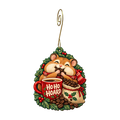 Holiday Hamster Hoard Ornament #O938 — full-color wooden ornament