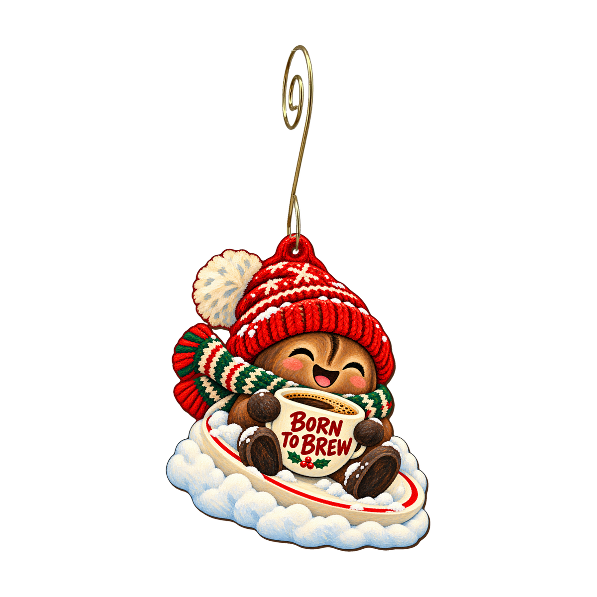 Beanie Baby Snow Day Ornament #O939 — full-color wooden ornament