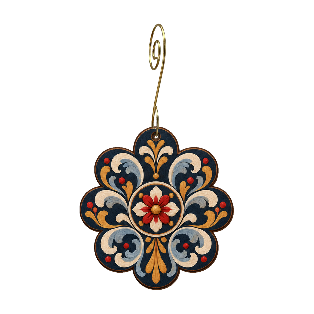 Blue folk flower Ornament #O946
