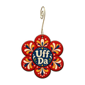 Uff Da red flower Ornament #O948