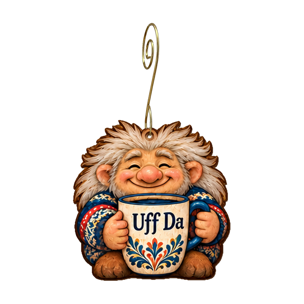 Uff Da coffee troll Ornament #O949