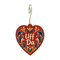 Uff Da red heart Ornament #O952