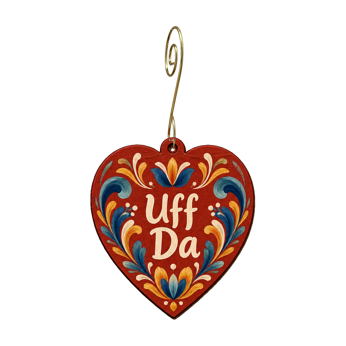 Uff Da red heart Ornament #O952