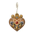Crowned wooden heart Ornament #O953