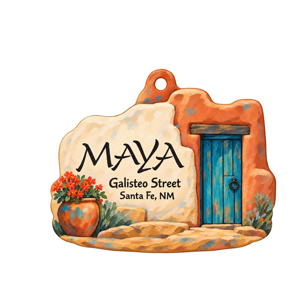 Maya Logo custom wood ornament OC1001 on white