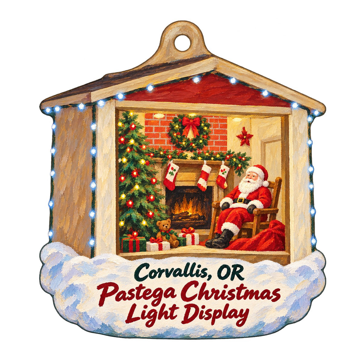 Sibling Revelry Christmas custom wood ornament OC1005 on white