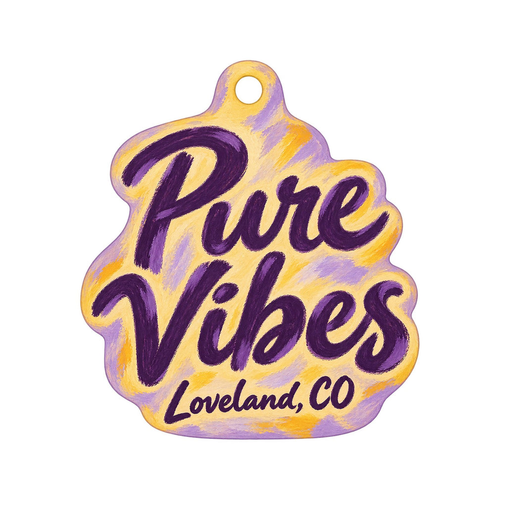 Pure Vibes Logo custom wood ornament OC1007 on white