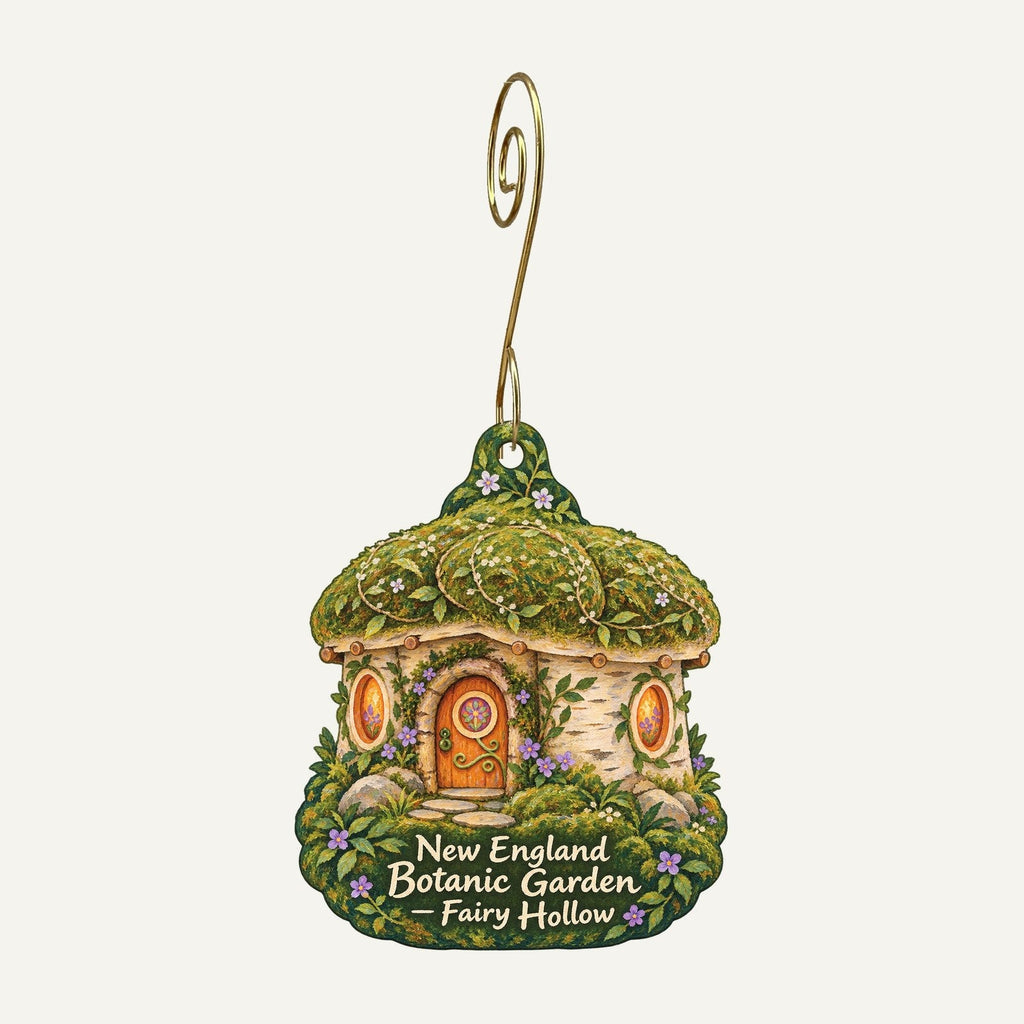 New England Botanic Garden at Tower Hill Town Icon custom wood ornament OC1015 hanging on hook