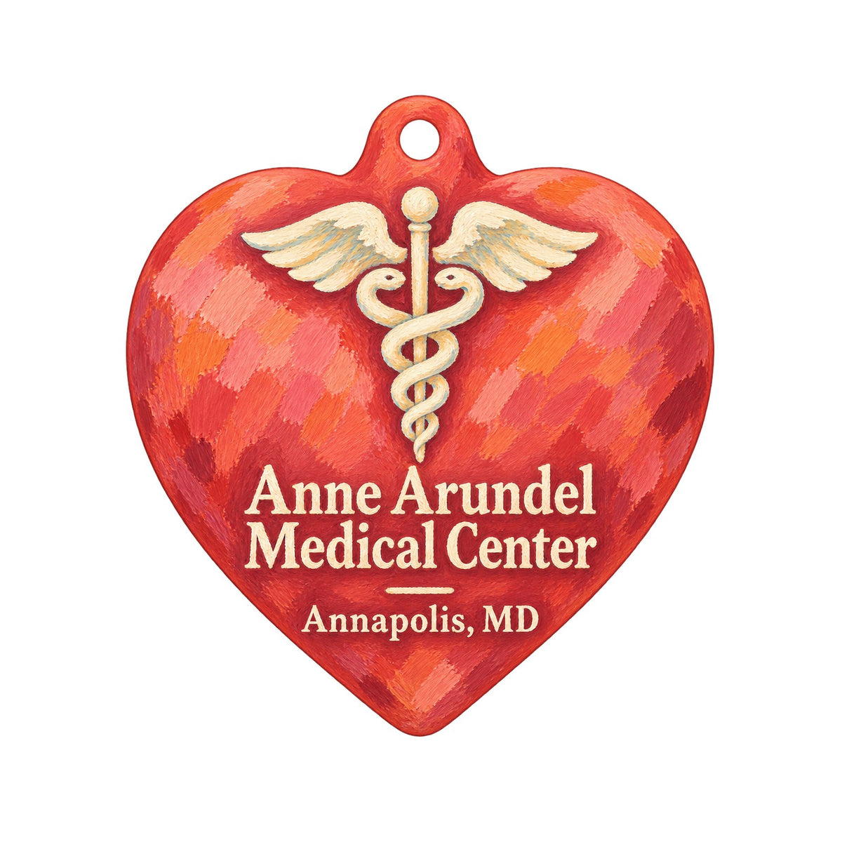 Anne Arundel Medical Center Logo custom wood ornament OC1019 on white