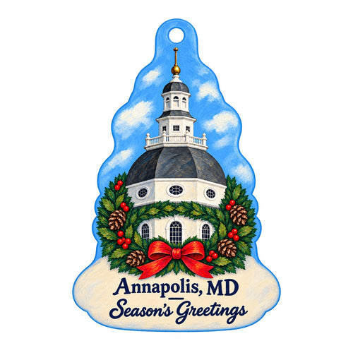 Anne Arundel Medical Center Christmas custom wood ornament OC1020 on white