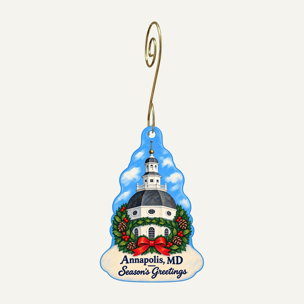 Anne Arundel Medical Center Christmas custom wood ornament OC1020 hanging on hook