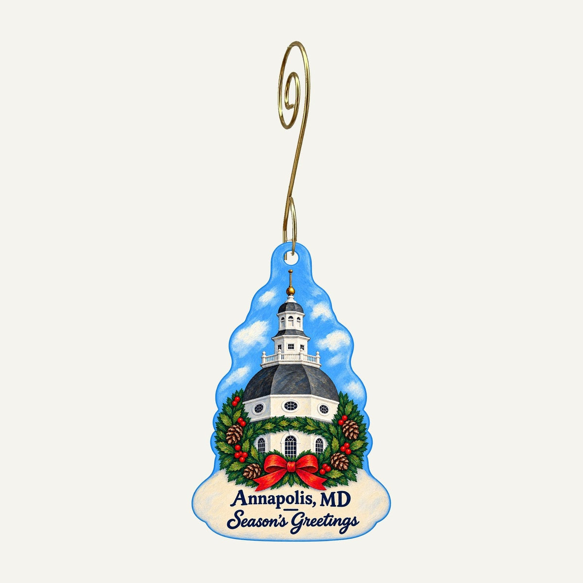 Anne Arundel Medical Center Christmas custom wood ornament OC1020 hanging on hook