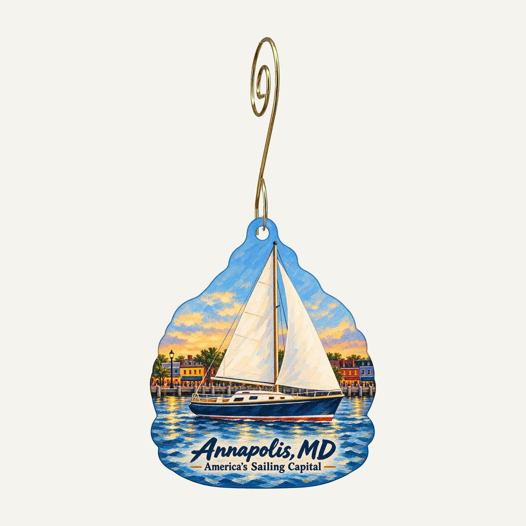 Anne Arundel Medical Center Town Icon custom wood ornament OC1021 hanging on hook