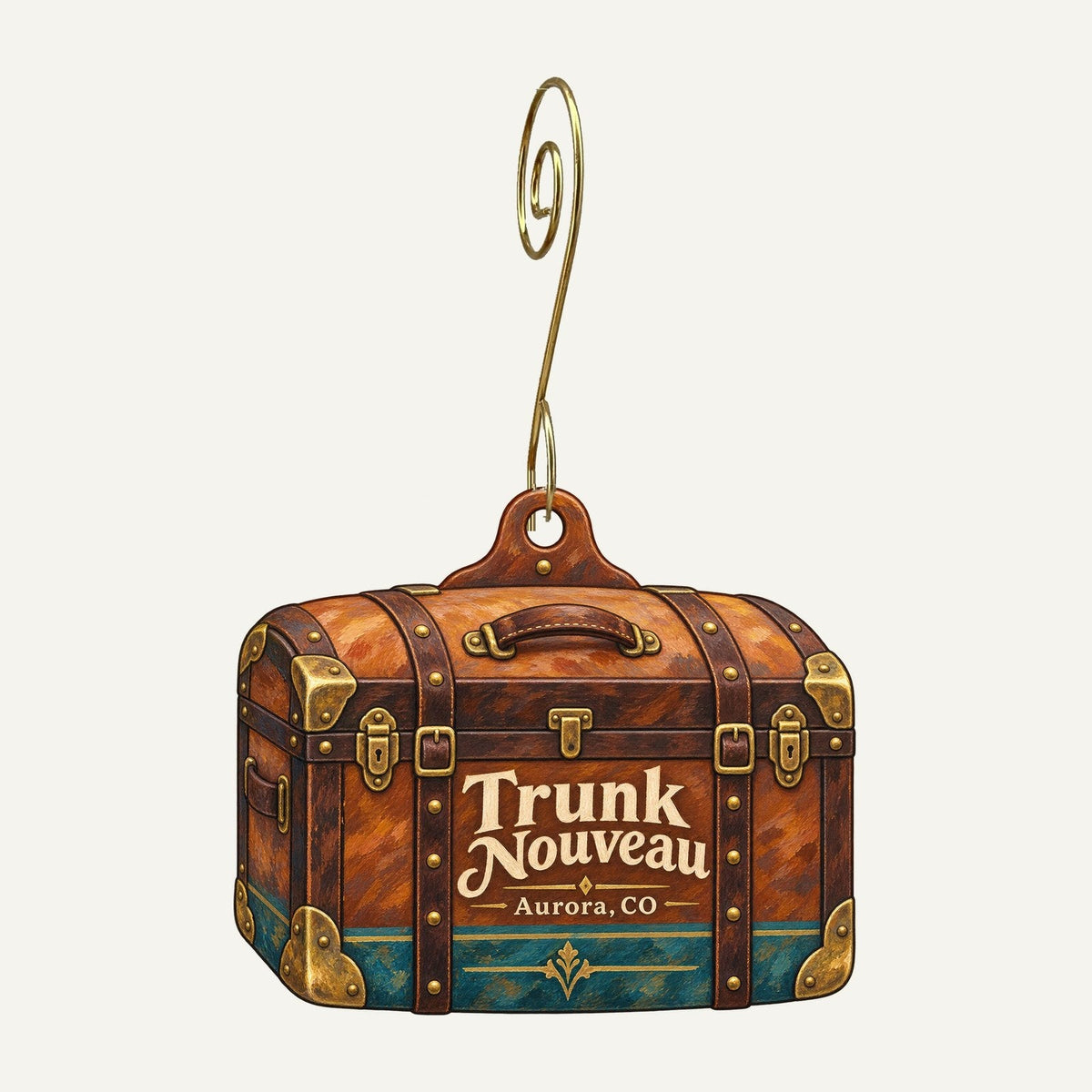 Trunk Nouveau Logo custom wood ornament OC1022 hanging on hook