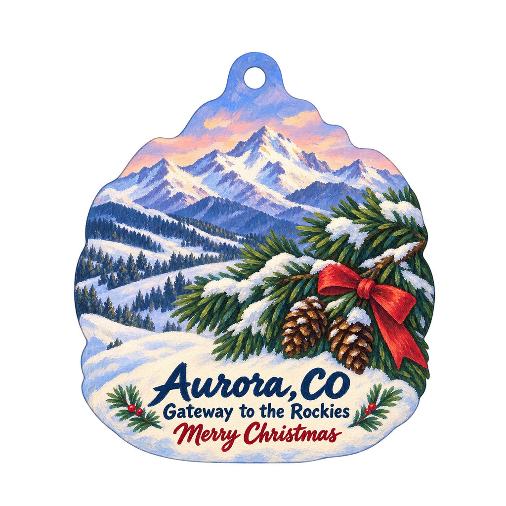 Trunk Nouveau Christmas custom wood ornament OC1023 on white